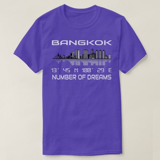 GPS coördinaten Bangkok Skyline Dream City T-shirt (Design voorkant)