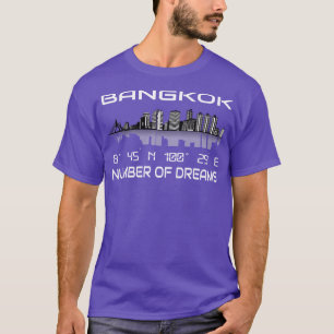 GPS coördinaten Bangkok Skyline Dream City T-shirt
