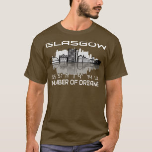 GPS coördinaten City Glasgow Skyline Dream City 2 T-shirt