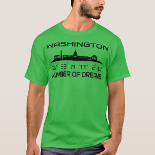 GPS coördinaten hoofdstad Washington DC Skyline T-shirt
