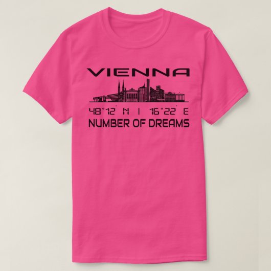 GPS coördinaten Hoofdstad Wenen Skyline 1 T-shirt (Design voorkant)