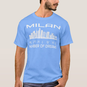 GPS coördinaten Stad Milaan Skyline Dream City 2 T-shirt