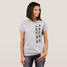 GPS-coördinaten van Gallaudet University T-shirt