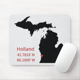 GPS-coördinaten van Holland Michigan Muismat