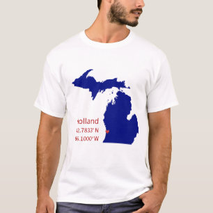 GPS-coördinaten van Holland Michigan T-shirt