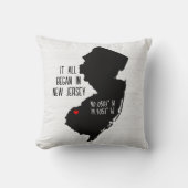 GPS-coördinaten van New Jersey met hart Kussen (Voorkant)