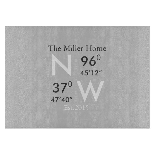 GPS-coördinaten voor thuisgebruik Snijplank (Voorkant)
