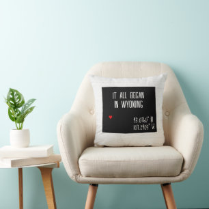 GPS-coördinaten Wyoming met hart Kussen