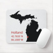 GPS Coordinates of Holland Michigan Muismat (Met muis)