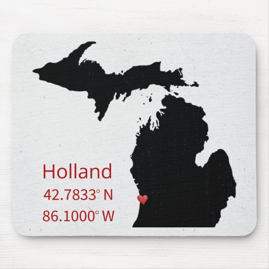 GPS Coordinates of Holland Michigan Muismat (Voorkant)