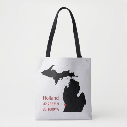 GPS Coordinates of Holland Michigan Tote Bag (Voorkant)