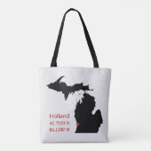 GPS Coordinates of Holland Michigan Tote Bag (Achterkant)