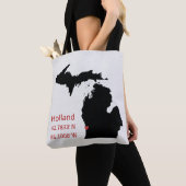 GPS Coordinates of Holland Michigan Tote Bag (Dichtbij)