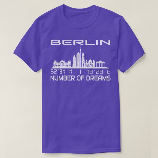 GPS coördineert stad Berlijn Skyline Dream City T-shirt (Design voorkant)