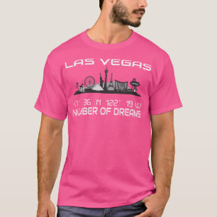 GPS coördineert stad Las Vegas Skyline Dream City T-shirt