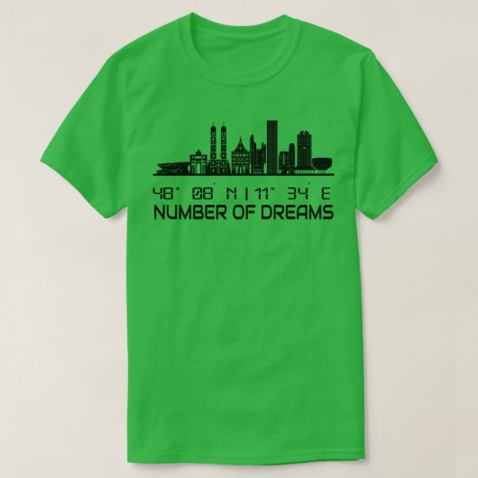GPS coördineert stad München Skyline Dream City T-shirt (Design voorkant)