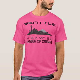 GPS coördineert stad Seattle Skyline Dream City 1 T-shirt