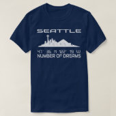 GPS coördineert stad Seattle Skyline Dream City T-shirt (Design voorkant)