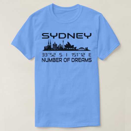 GPS coördineert stad van Sidney Skyline Australië  T-shirt (Design voorkant)