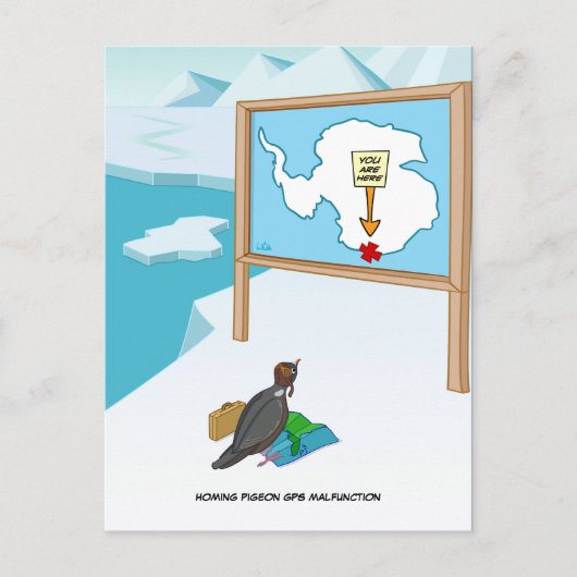 GPS-defect Briefkaart voor duif (Voorkant)