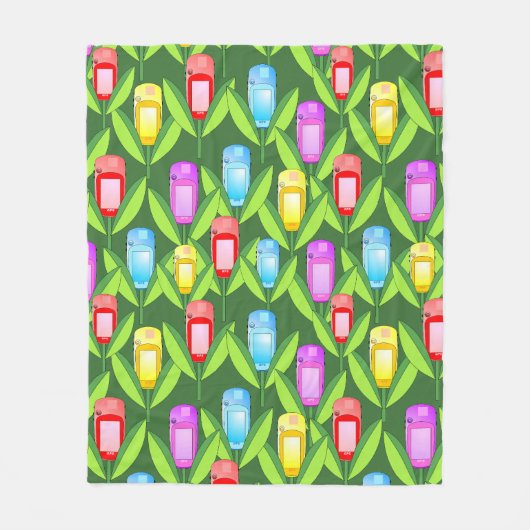 GPS Flowers Fleece Deken (Voorkant)