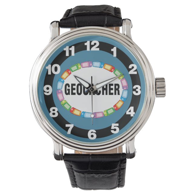 GPS Geocacher Ovaal Horloge (Voorkant)