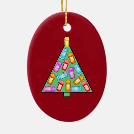 GPS Geocaching kerstboom Keramisch Ornament (Achterkant)