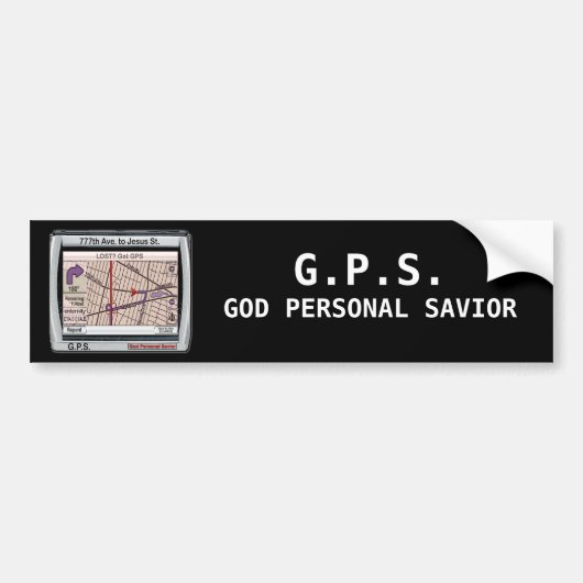 GPS God Persoonlijke redder Bumpersticker (Voorkant)
