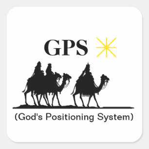 GPS God's positioneringssysteemstickers Vierkante Sticker