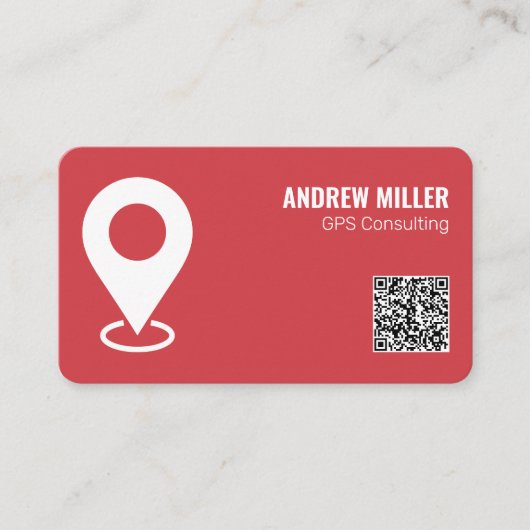 GPS Services QR (Rood) Visitekaartje (Voorkant)