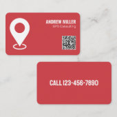 GPS Services QR (Rood) Visitekaartje (Voorkant / Achterkant)