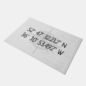 GPS-thuiscoördinaten compass Deurmat (Schuin)