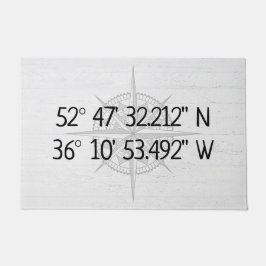 GPS-thuiscoördinaten compass Deurmat