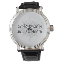 GPS-thuiscoördinaten compass Horloge