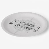 GPS-thuiscoördinaten compass Papieren Bordje (Gekanteld)