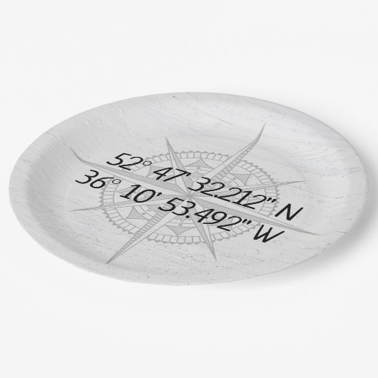 GPS-thuiscoördinaten compass Papieren Bordje (Gekanteld)