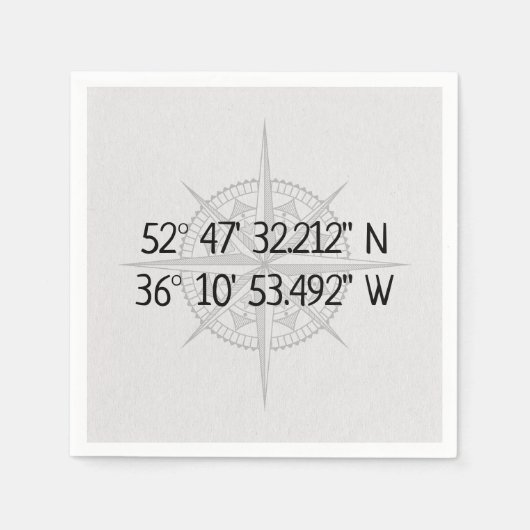 GPS-thuiscoördinaten compass Servet (Voorkant)