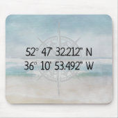 GPS-thuiscoördinaten compmeren in de oceaan Muismat (Voorkant)