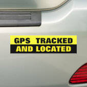 GPS-TRACKED EN PLAATS ZWART EN GEEL BUMPERSTICKER (Op auto)