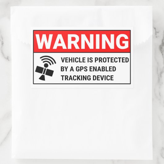 GPS Tracking Device Rechthoekige Sticker (Tas)