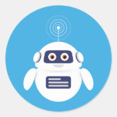 GPT Chatbot - Robot with Artificial Intelligence Ronde Sticker (Voorkant)