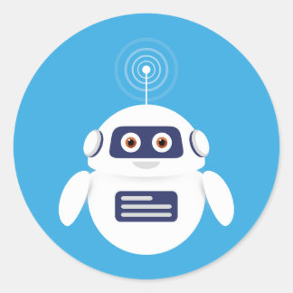 GPT Chatbot - Robot with Artificial Intelligence Ronde Sticker