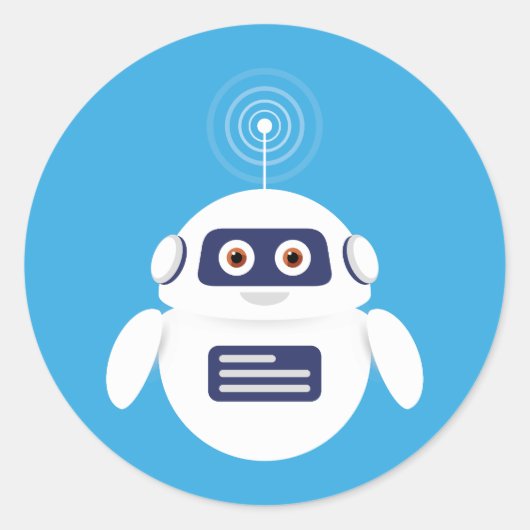 GPT Chatbot - Robot with Artificial Intelligence Ronde Sticker (Voorkant)