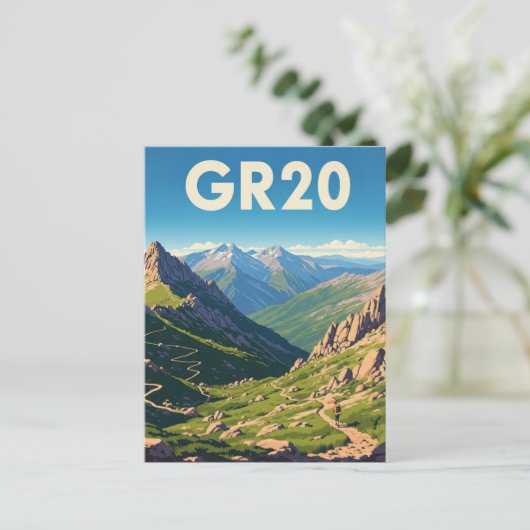 GR20 Frankrijk Corsica Reizen Briefkaart (Staand voorkant)