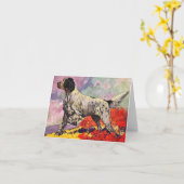 GR8 ENGELS SETTER Llewellin setter op punt KAART (Gele Bloem)