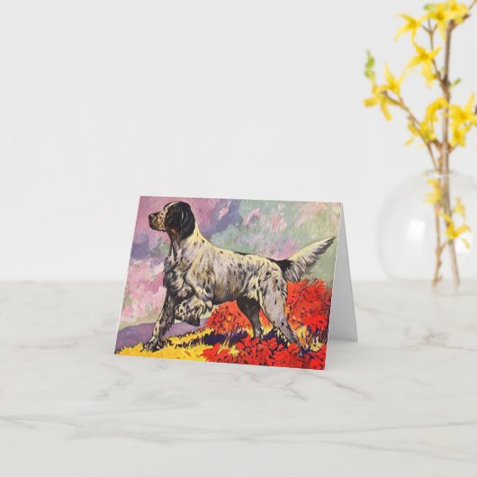 GR8 ENGELS SETTER Llewellin setter op punt KAART (Gele Bloem)