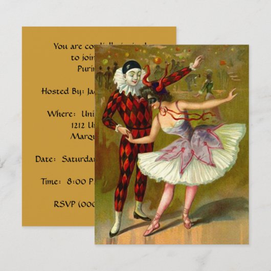 GR8 Festive Purim Masquerade Party uitnodigingen (Voorkant / Achterkant)