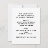 GR8 GASTHEER EEN INVITATIE VAN EEN IRON CHEF PARTI KAART (Achterkant)