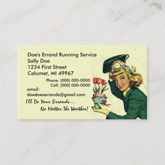 GR8 Retro Visitekaartje Errand Running Services (Voorkant)