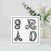 GR AD Stof Lettertype Letters Afstuderen Platte Ka (Staand voorkant)